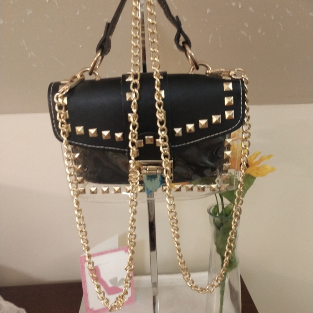 COPY - Gold Studded Purse with Gold Chain